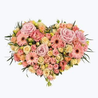 Hjerte i pastellfarger (35 cm)